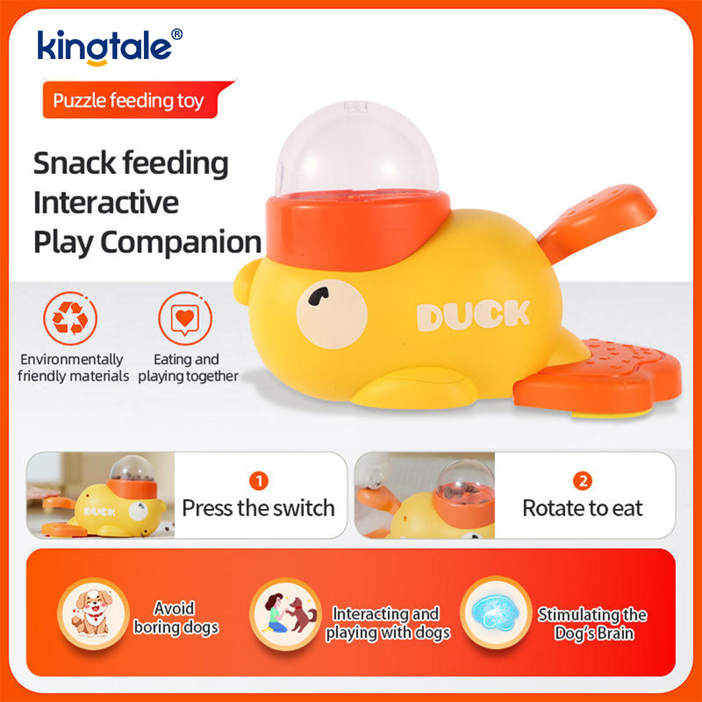 Little Yellow Duck Pet Feeder Interaktiivinen koiran lelut ruoka palapeli hidas syöttölaite