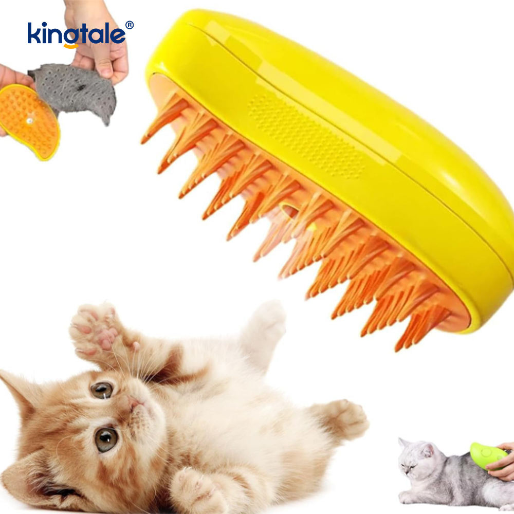 Cat Steam Brush 3 in 1 Höyryttävä lemmikkiharja Silikoni hieronta koiran karvojen poistokampa