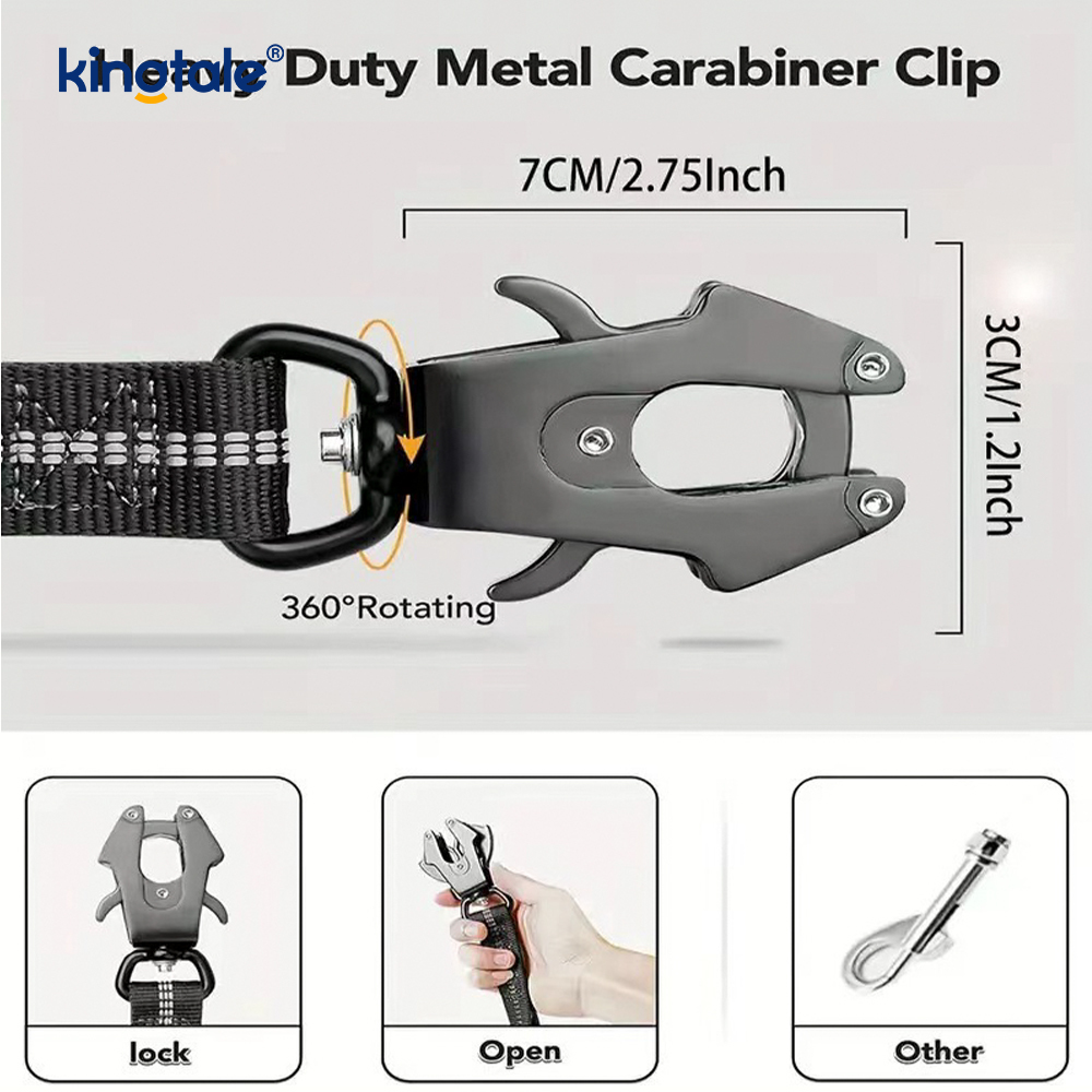 4 in 1 Heavy Duty -koiranhihna, jossa auton turvavyö ja pehmeä pehmustettu kahva