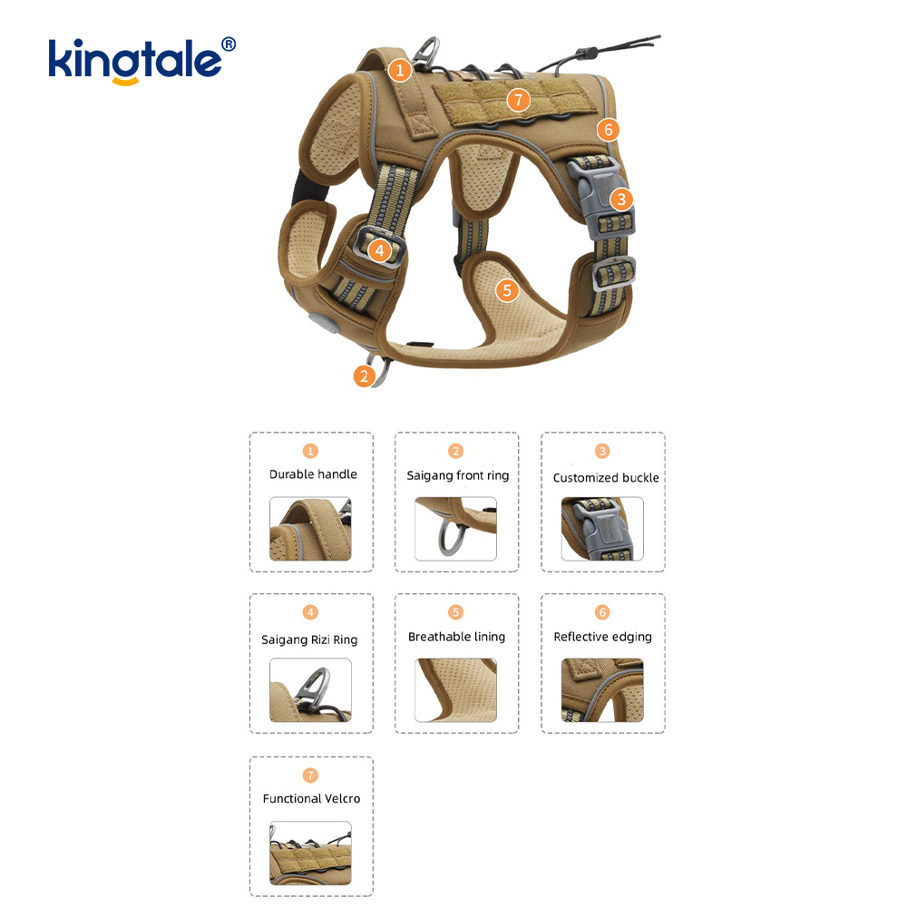 Solid No Pull Nylon Heavy Duty Dog Belt -liivi harjoitusvaljaat Rinta