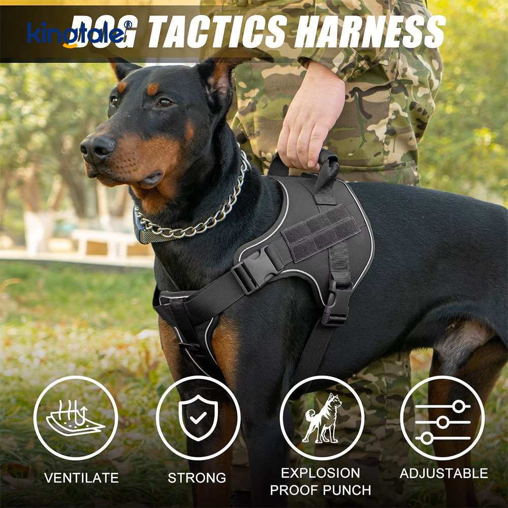 No-Pull Heijastavat Tactical Heavy Duty Tactical koiran valjaat suurille koirille