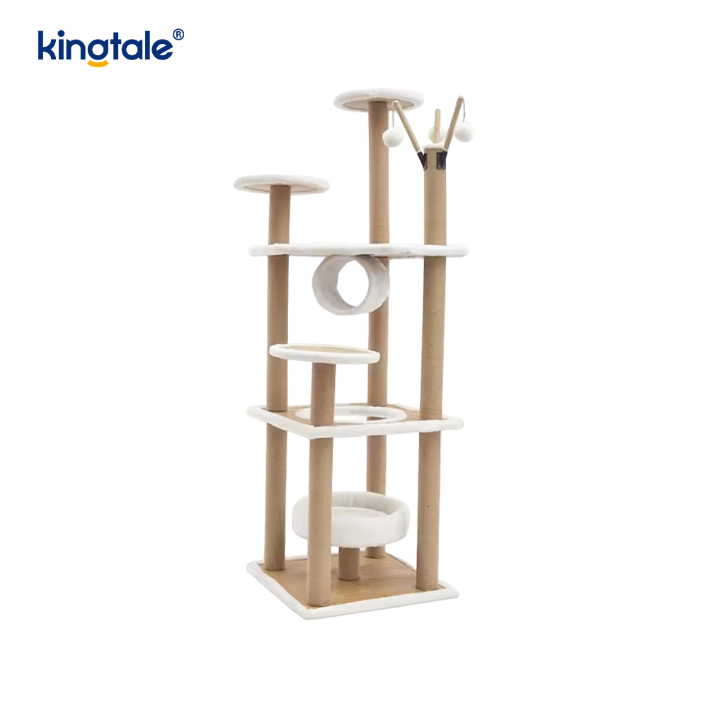 Luonnollinen sisal Cat Tree Tall Cat Tower Pehmo monitasoinen huoneisto