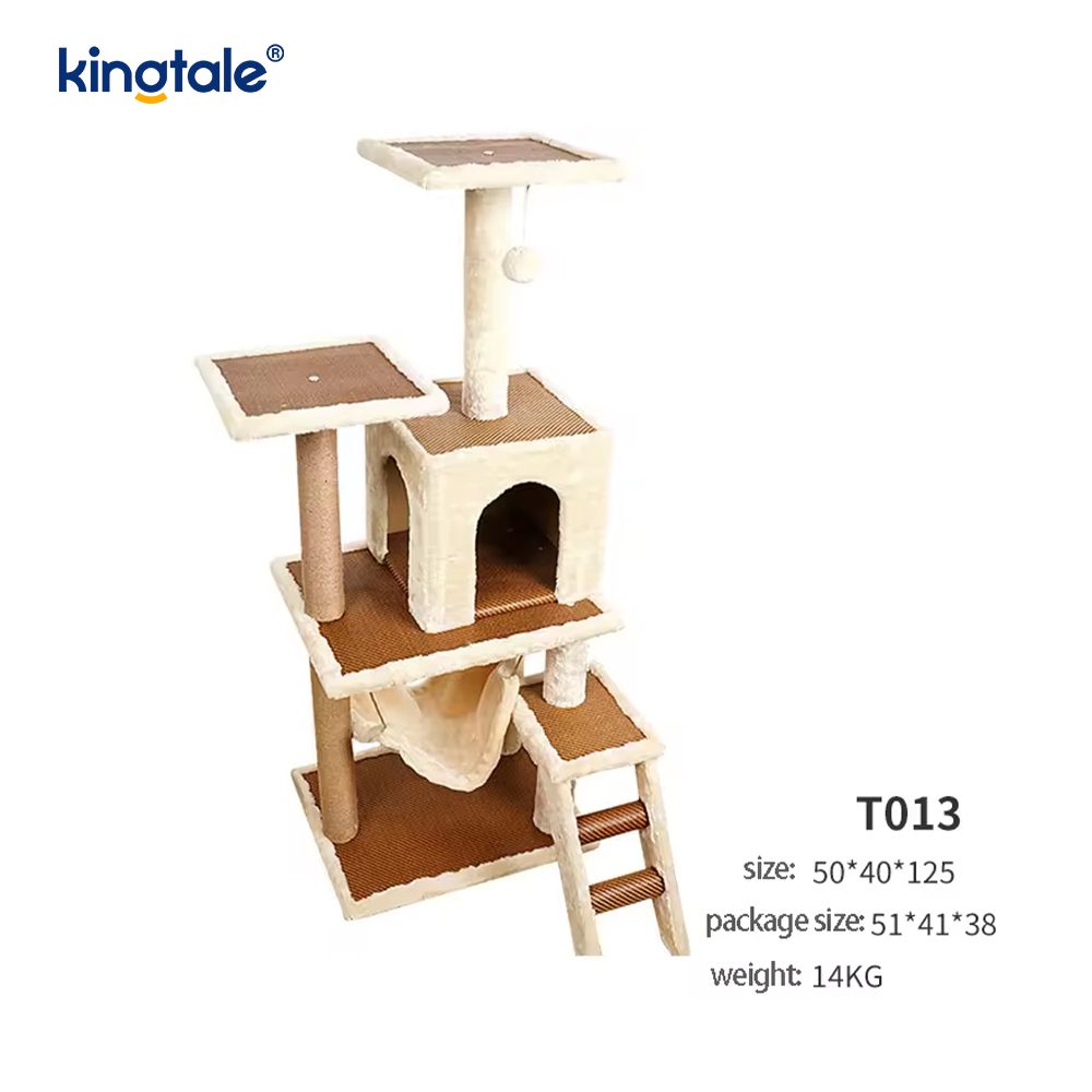 Luonnollinen sisal Cat Tree Tall Cat Tower Pehmo monitasoinen huoneisto