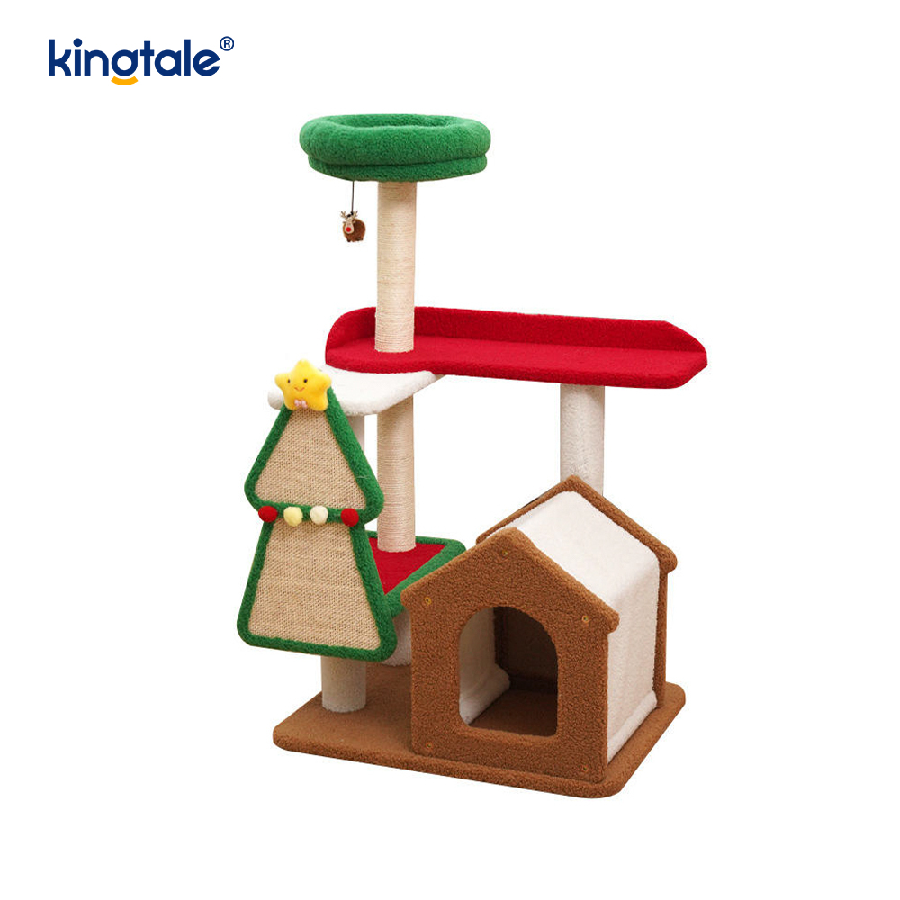 Joulusarja Custom Wear Resistant Cat Scratch Pillar Siege Tower -huoneisto