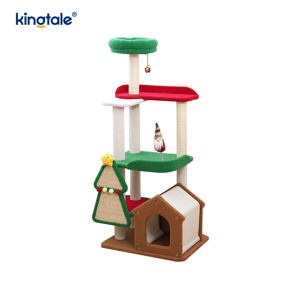 Joulusarja Custom Wear Resistant Cat Scratch Pillar Siege Tower -huoneisto