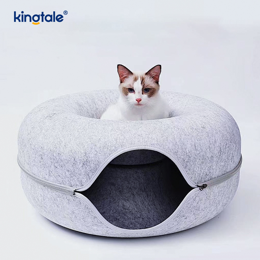 Irrotettava pyöreä huopa ja pestävä sisäpuoli Cat Play Tunnel -kissan luolasänky